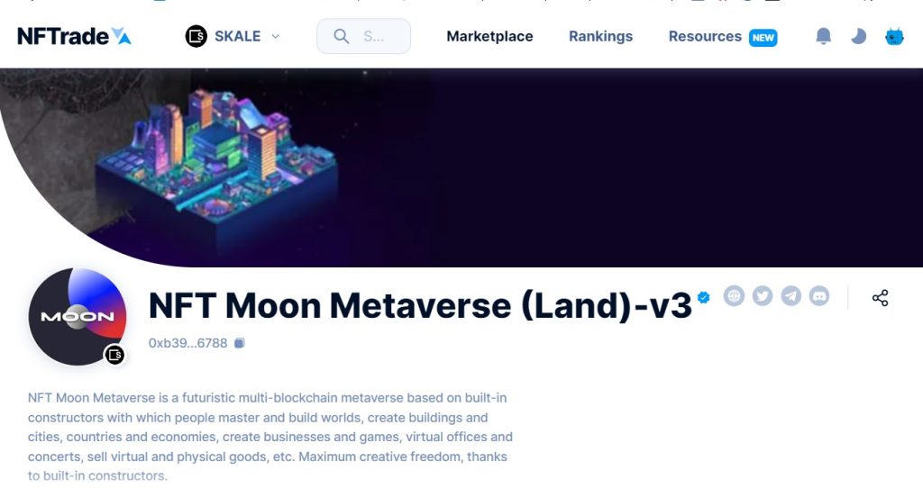 NFTtrade NFT Moon Metaverse Land